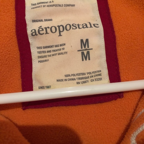 Warm Aeropostale orange and red soft zip up - Picture 5 of 5